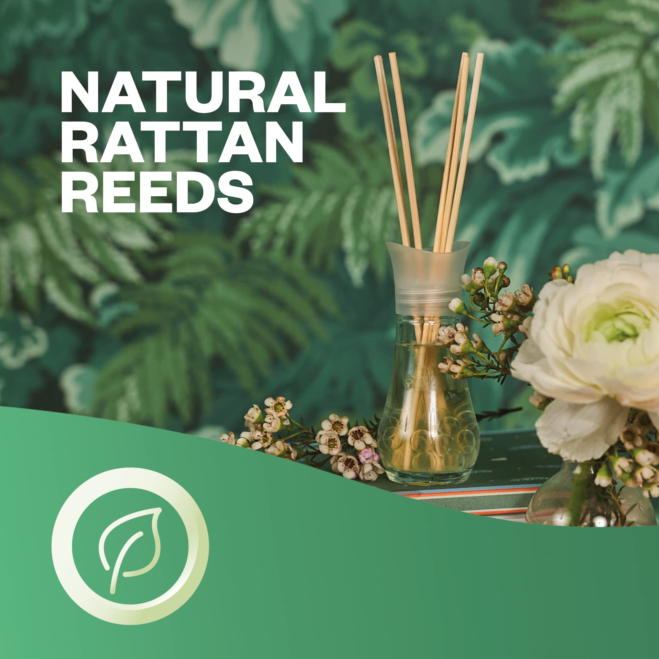 Air Wick Air Freshener Reed Diffuser, Crisp Linen and Lilac, Pack 5 x 33ml, Lasts up to 20 weeks, Room Diffuser