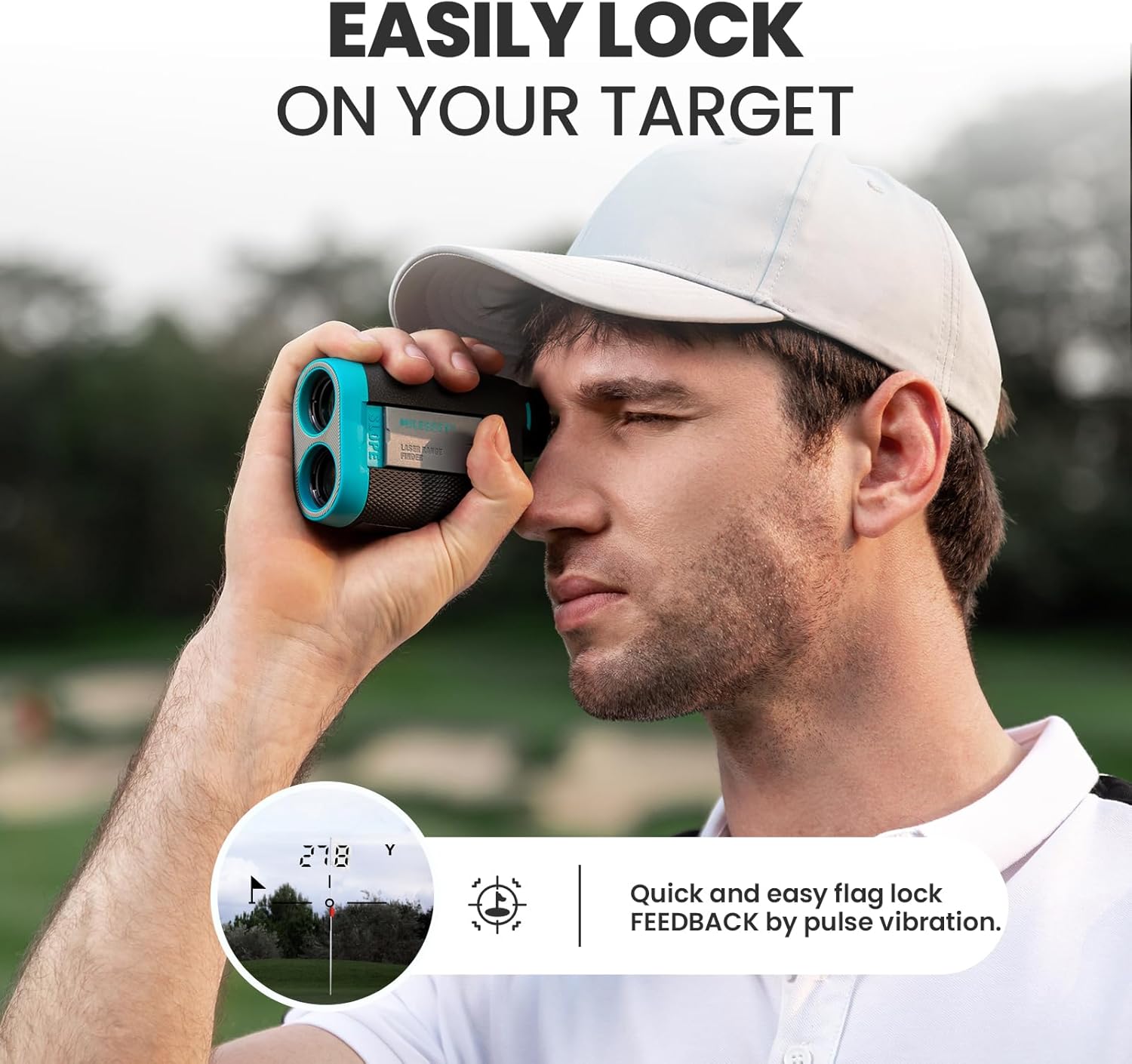 MiLESEEY Rechargeable Golf Range Finder with Slope Switch, Magnetic Range Finder 660Yds Flag Lock Vibration, ±0.55Yds Accuracy, Tournament Legal Golf Rangefinders