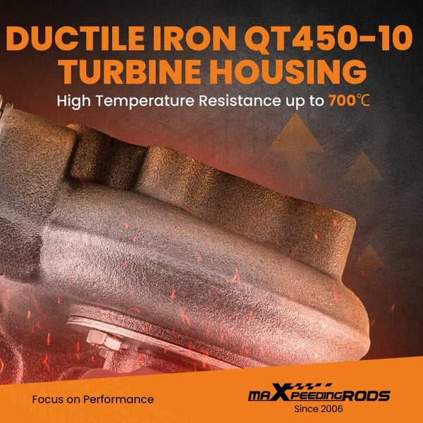 maXpeedingrods GT25 GT28 GT2871 Upgrade Turbo Charger 350BHP+ Boost 0.64 A/R, GT2860 SR20 CA18DET 5-Bolt Flange Universal Turbocharger for 1.5L-2.0L Engine Water + Oil Cooled Turbo W/Gaskets