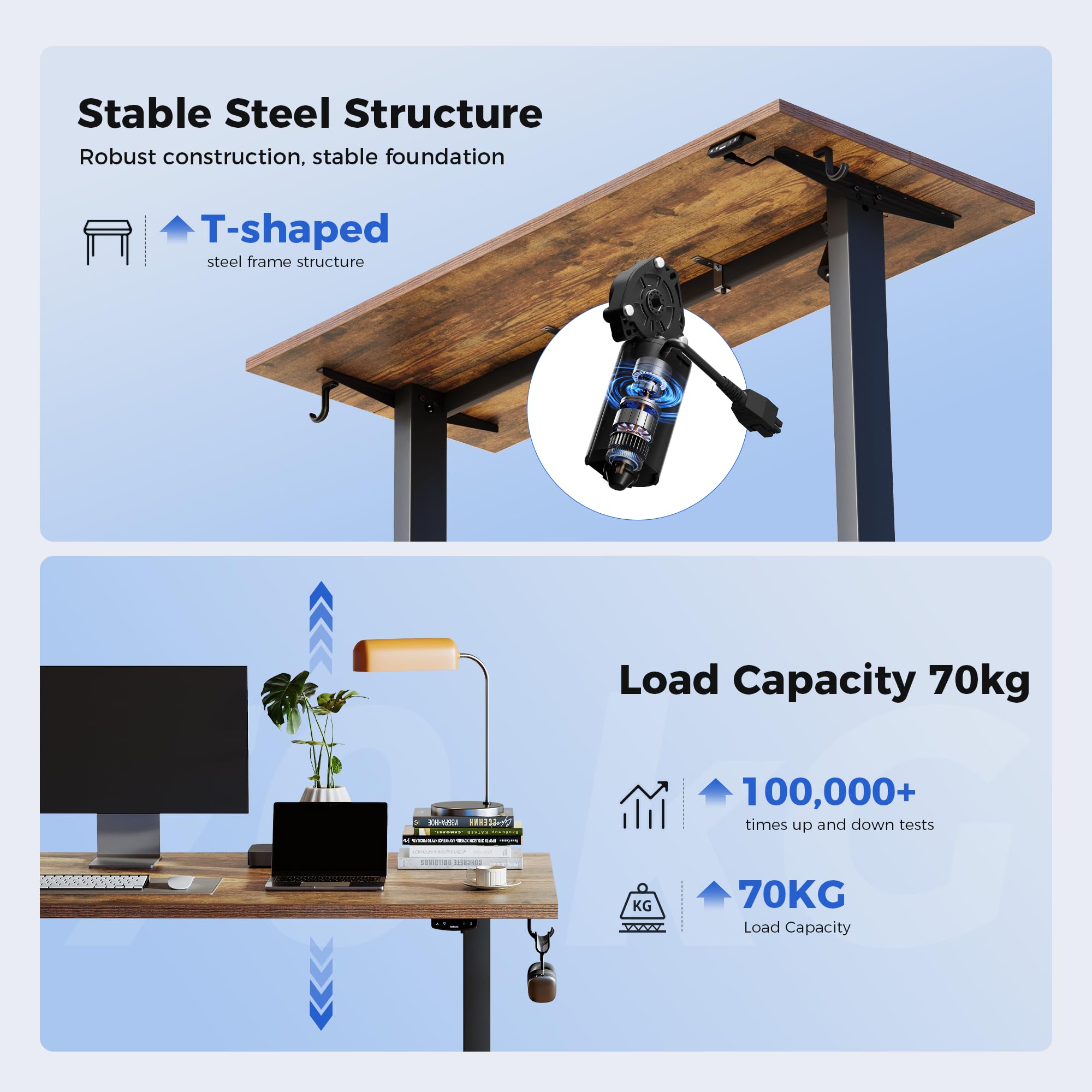 Agilestic L-Shaped Electric Standing Desk, 140cm Height Adjustable Sit-Stand Desk for Home Office, Ergonomic Computer Desk with Spliced Board, White