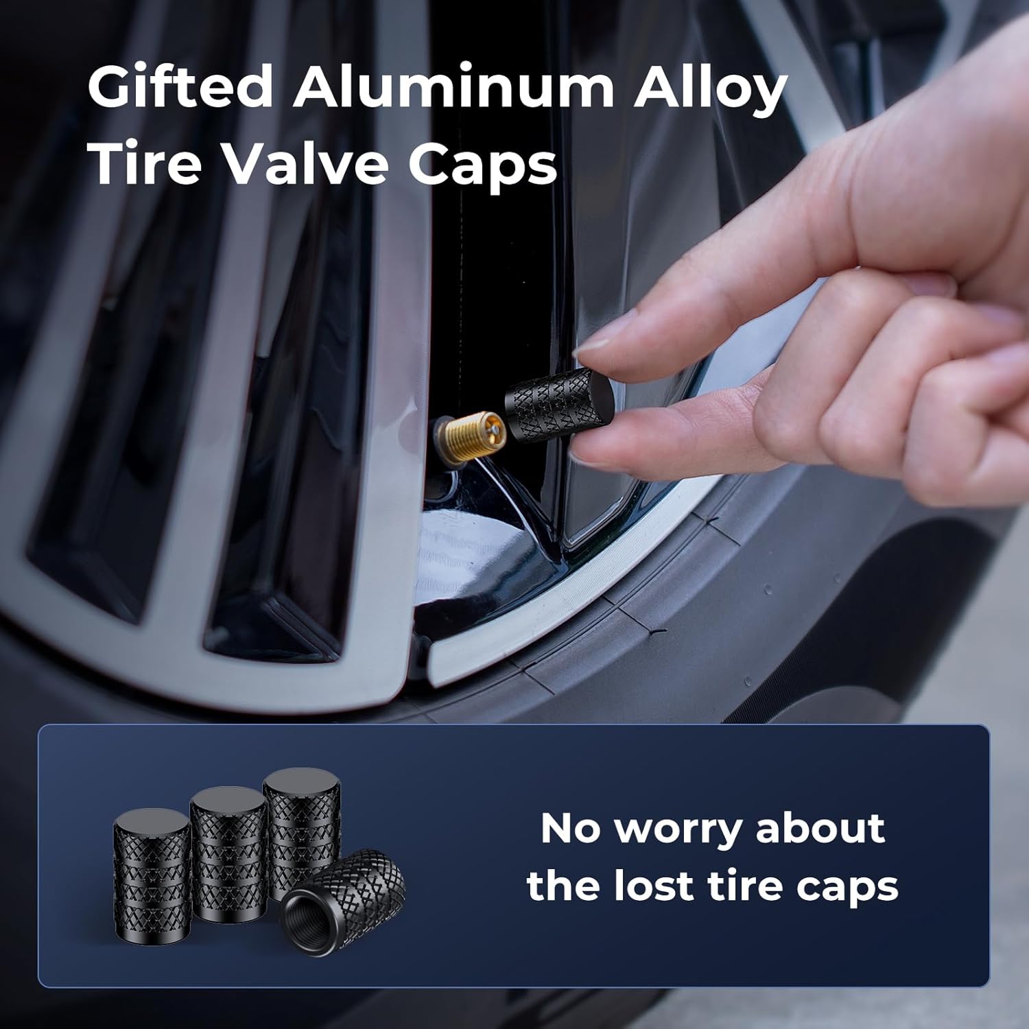 Syncwire Tyre Inflator Portable Air Compressor - 150PSI Air Pump 3X Faster Inflation Electric Tyre Pump for Car Motorcycle Bike Balls, with Car Tyre Valve Caps, Extra-Large LCD, LED Light, Auto-Off