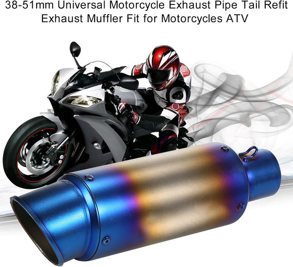 38-51mm Universal Motorcycle Exhaust Pipe Motorcycle Exhaust Muffler Pipe Pipe Tail Refit Exhaust Muffler Fit with Killer For Dirt Bike Street Bike Scooter ATV