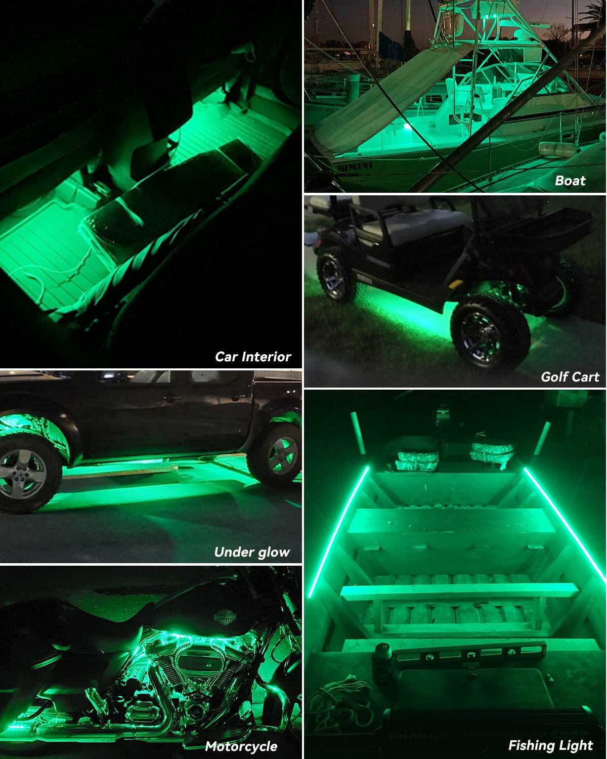 Motorbike Underglow 12V Led Strip Lights Neon Interior Car Lights Connectable Red Led Light Strips 12V for Cars Interior Lights Boat Marine Trucks 4Pack(60cm/24" Red)