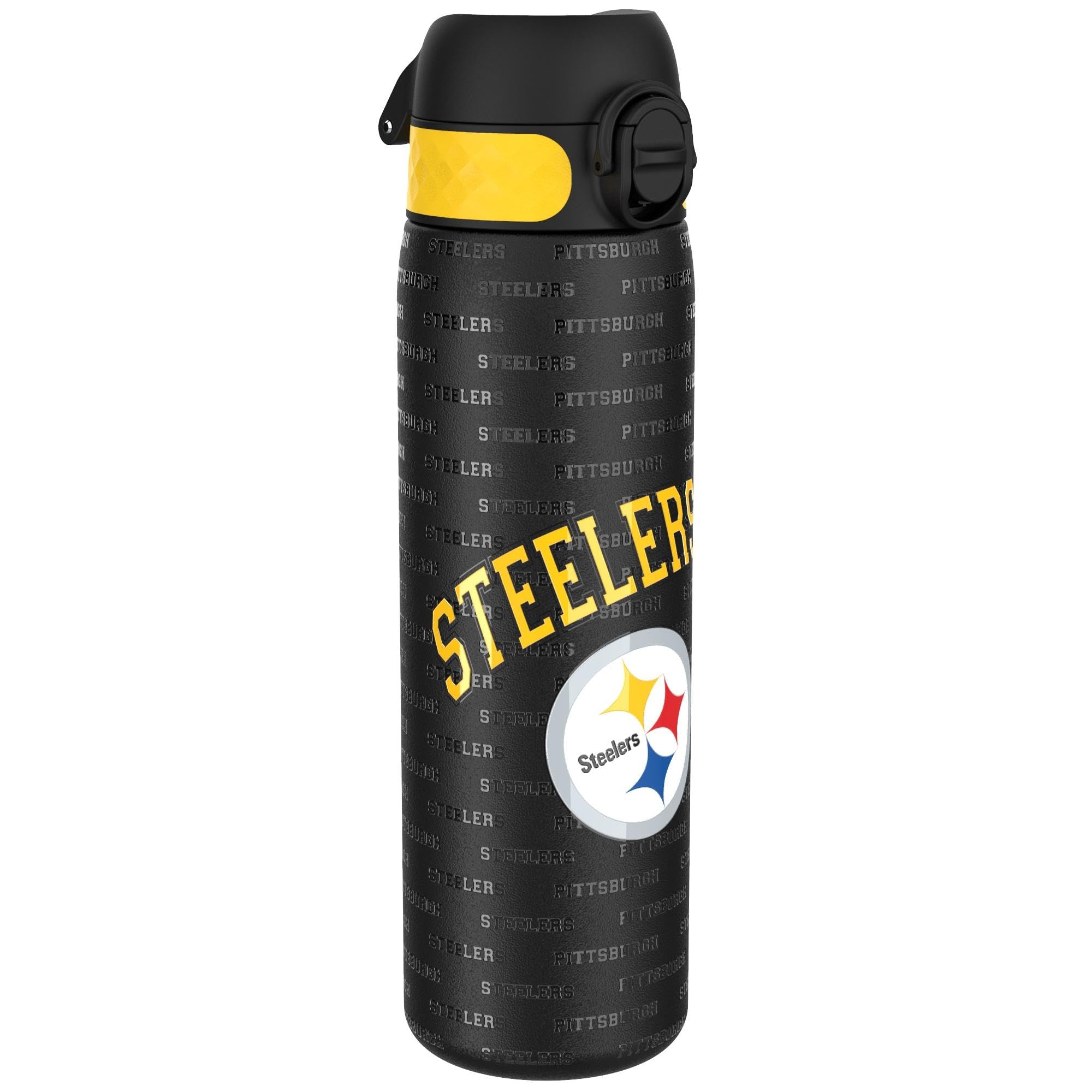 Ion8 NFL Jaguars Lightweight Steel Water Bottle, 600 ml/20 oz, Non-Insulated, Leak Proof, Easy to Open, Secure Lock, Dishwasher Safe, Flip Cover, Fits Cup Holders, Metal Water Bottle