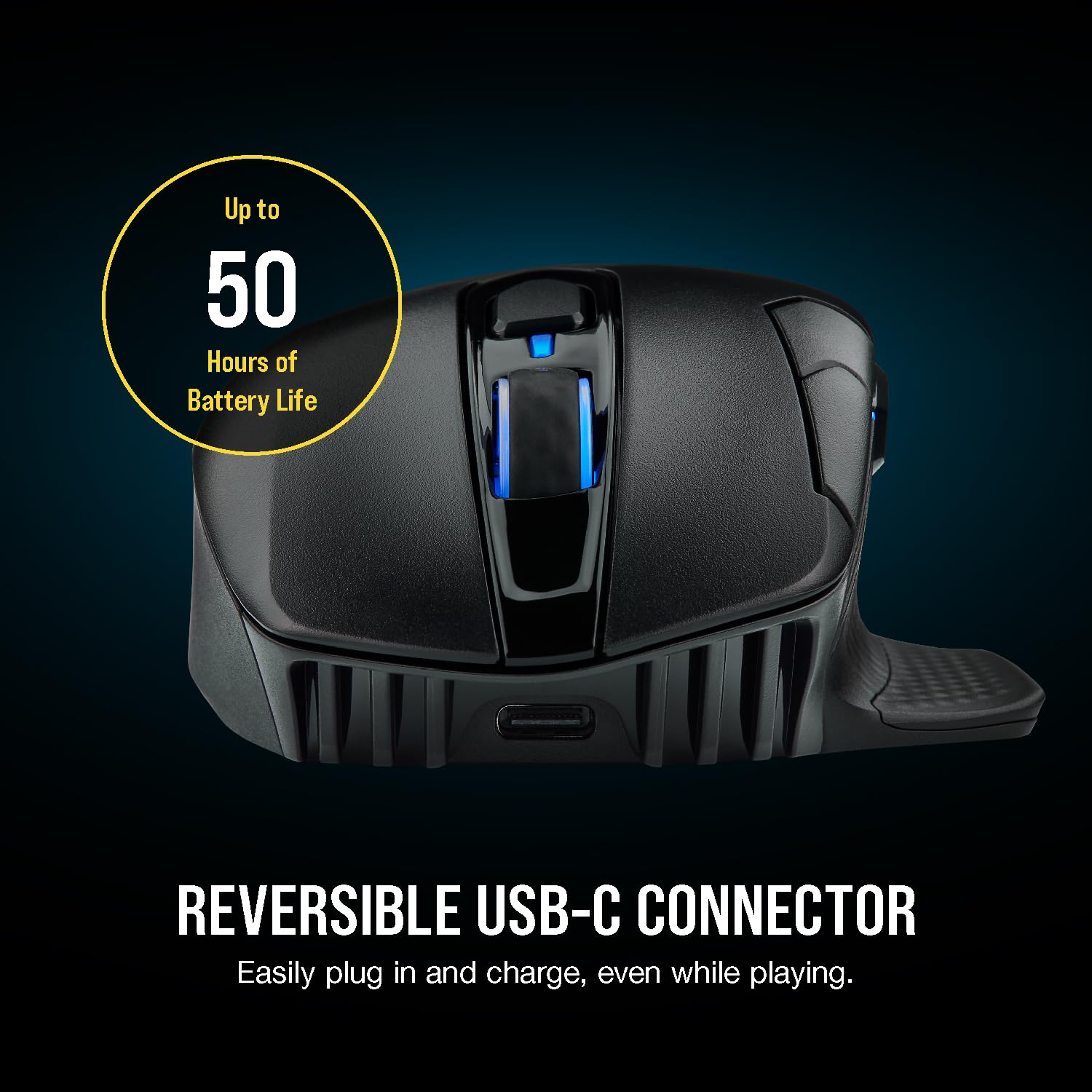 CORSAIR DARKSTAR RGB WIRELESS MMO Gaming Mouse – 26,000 DPI – 15 Programmable Buttons – Up to 80hrs Battery – iCUE Compatible – PC, PS5, PS4, Xbox – Black