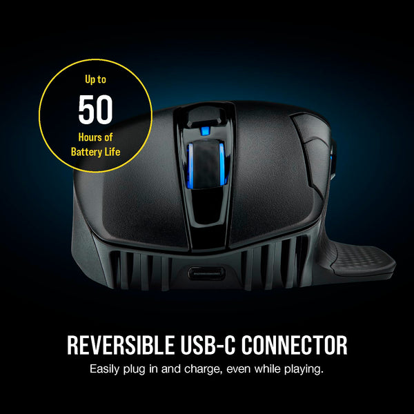 CORSAIR DARKSTAR RGB WIRELESS MMO Gaming Mouse – 26,000 DPI – 15 Programmable Buttons – Up to 80hrs Battery – iCUE Compatible – PC, PS5, PS4, Xbox – Black