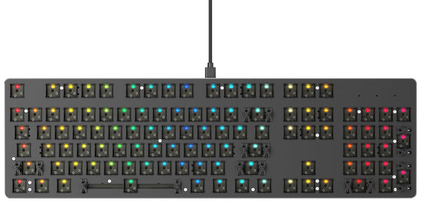 Glorious Gaming GMMK Compact 60%, Barebones (Frame Only) - Mechanical Gaming Keyboard, Per Key RGB, Hotswap & Customisable, International/ISO Layout - Black