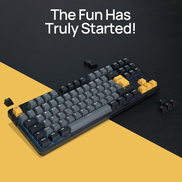ARZOPA Wireless Mechanical Gaming Keyboard, 87 Keys RGB Backlit Gasket Mount PC Gaming, UK Layout, Compact Hot-Swappable Mechanical Keyboard, Sound Absorbing Pads, Custom Switch