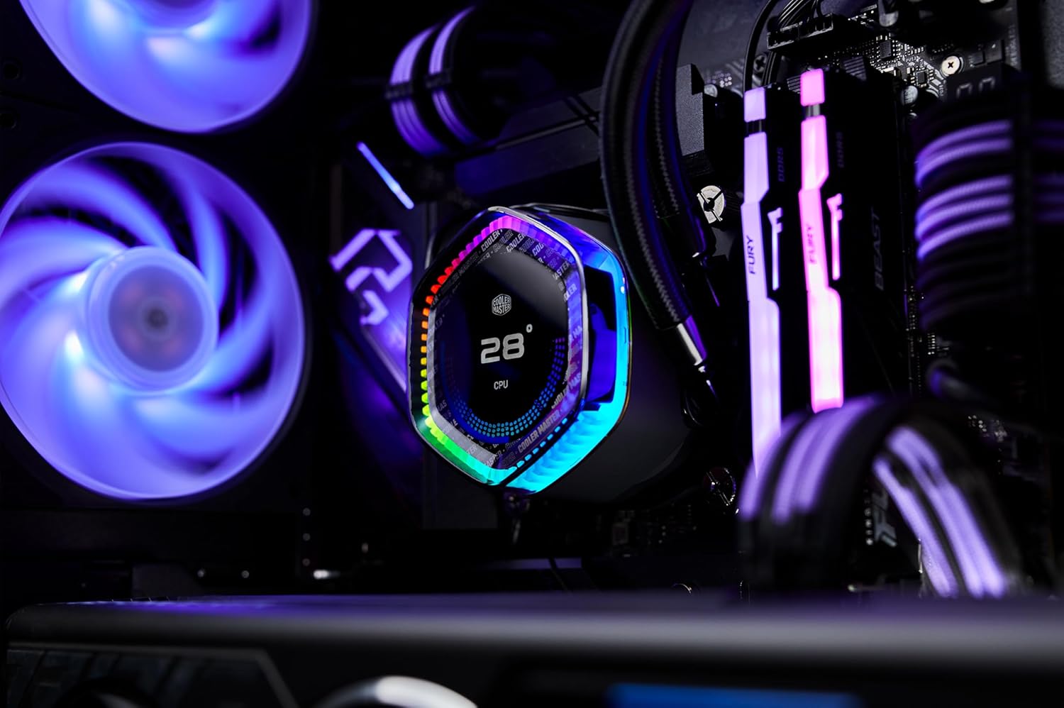 Cooler Master MasterLiquid 360 Ion CPU Liquid Cooler - 2.1" LCD Display, AIO Water Cooling System, Gen X Dual-Chamber Pump, Mobius 120P ARGB Fans, Addressable Gen 2 RGB, LGA1700 & AM5 Brackets