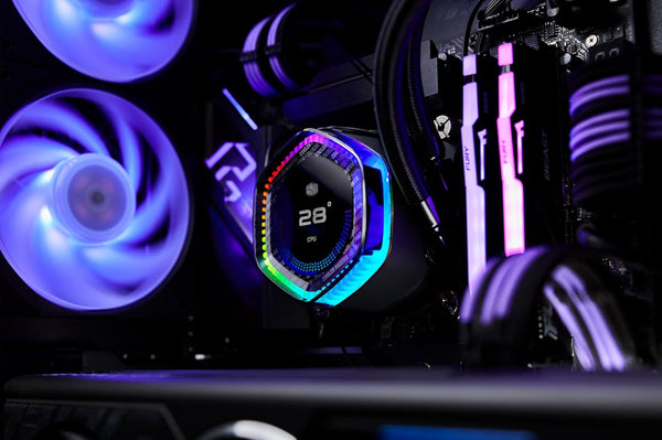 Cooler Master MasterLiquid 360 Ion CPU Liquid Cooler - 2.1" LCD Display, AIO Water Cooling System, Gen X Dual-Chamber Pump, Mobius 120P ARGB Fans, Addressable Gen 2 RGB, LGA1700 & AM5 Brackets