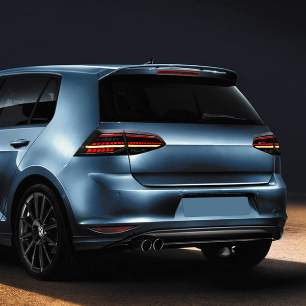 VLAND LED Rear Lights compatible with Golf MK7 Golf MK7.5 Hatchback 2012-2020 [Not fit MK7.5 GTI & R], w/Sequential indicator, Driver & Passenger Side - Red