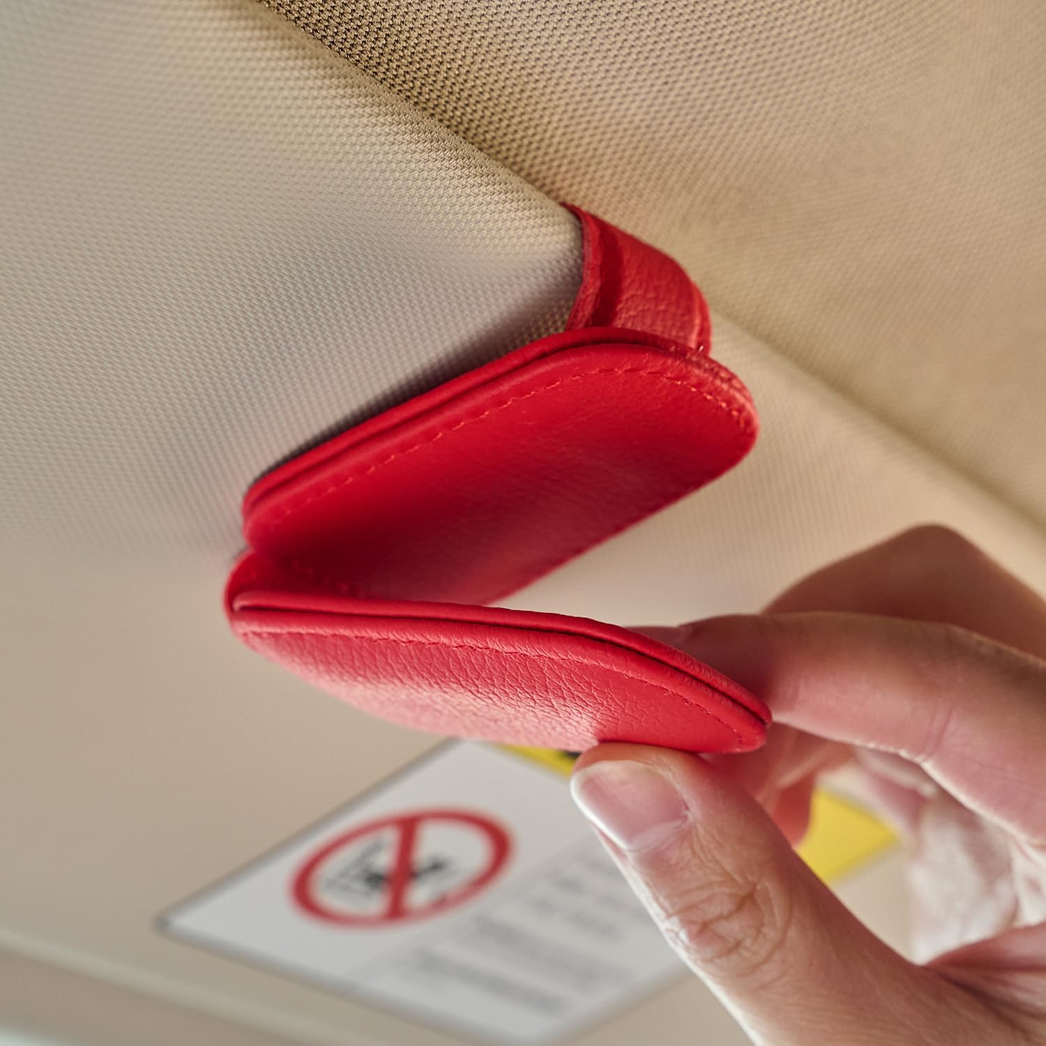 Premium Leather Sunglasses Holder for Car Visor - Luxury Car Accessories Organizer, Stylish Unisex Gift for Men & Women, Durable Eyeglass Case Clip with Compact Design (Black)