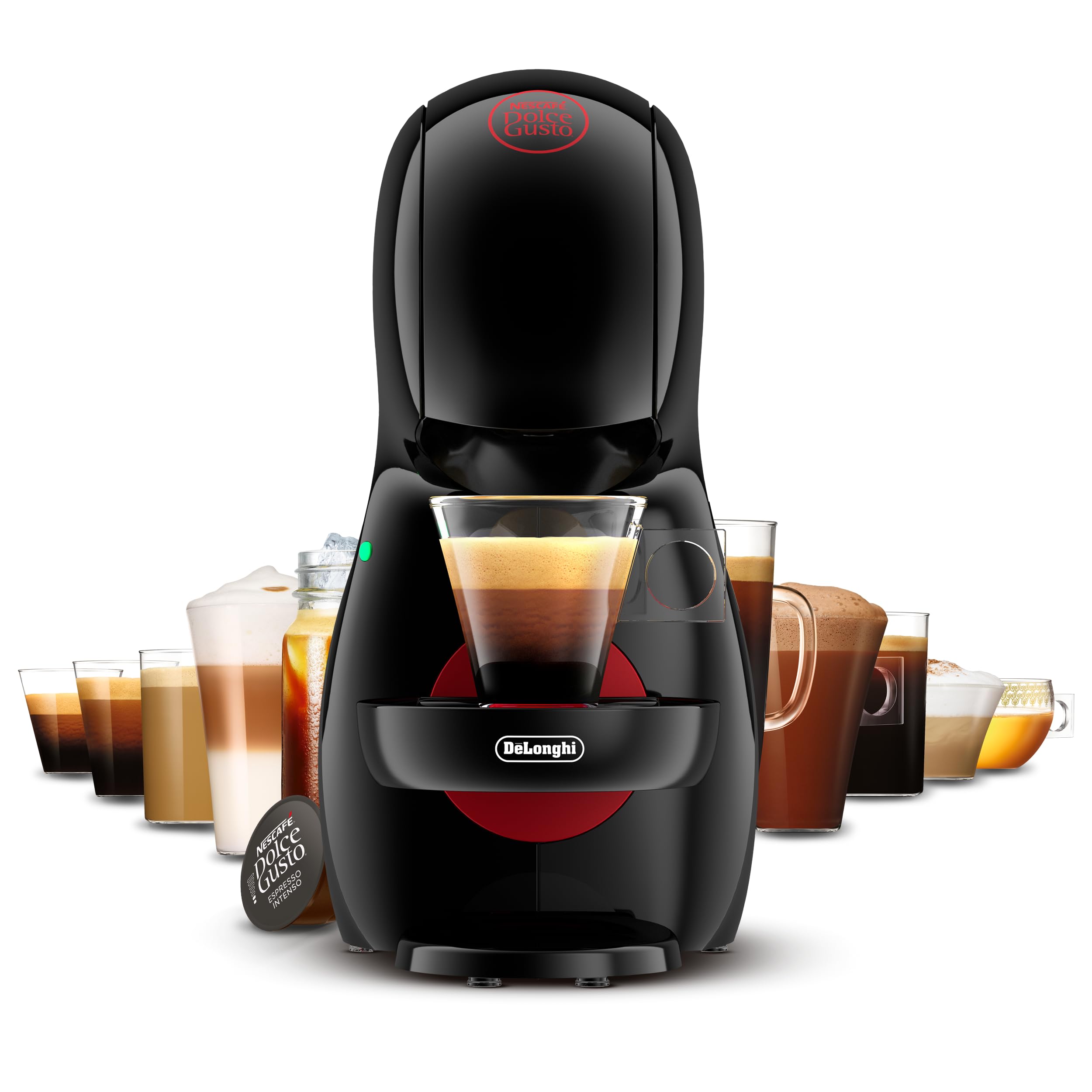 NESCAFÉ DOLCE GUSTO De'Longhi Piccolo XS Pod Capsule Coffee Machine, Espresso, Cappuccino and more, EDG210.WB, 0.8 litres, White and Black