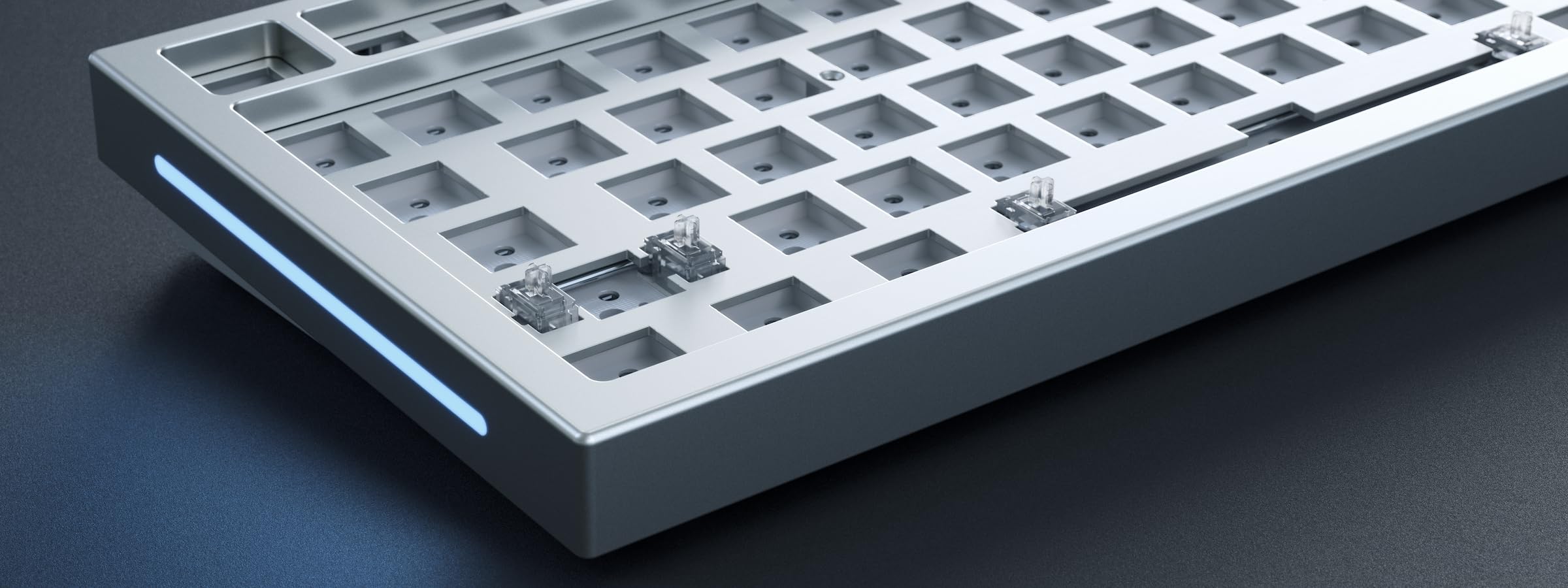 Glorious Gaming GMMK PRO 75% Barebones (Frame Only) - Modular Mechanical Gaming Keyboard, TKL Size (75%), 1.5kg Frame, RGB, Customisable, 5-Pin Switch Support, International/ISO Layout - Black Slate