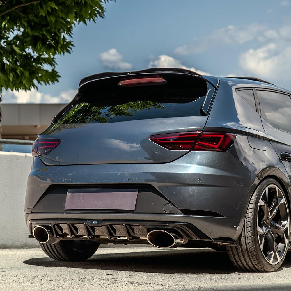 Oneway Rear Side Diffusors compatible with Seat Leon (5F) HB FR/Cupra 2013-2020 - Gloss black