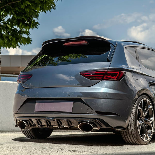 Oneway Rear Side Diffusors compatible with Seat Leon (5F) HB FR/Cupra 2013-2020 - Gloss black