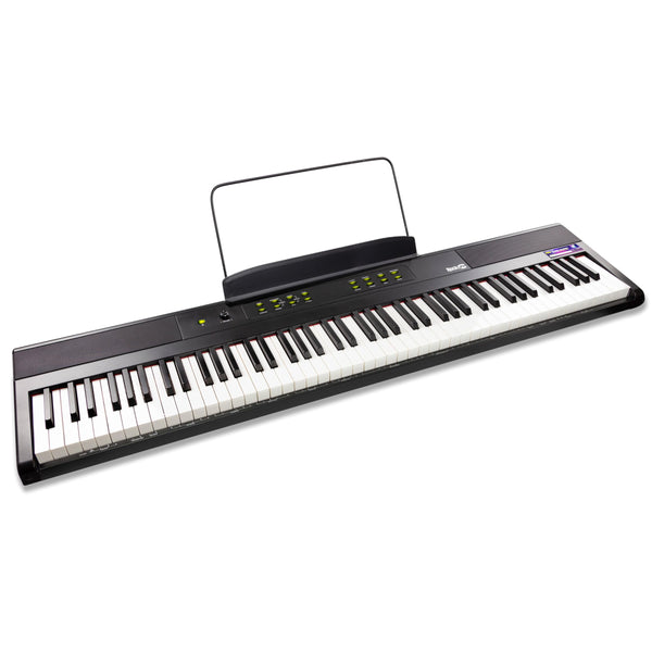 RockJam 88 Key Digital Piano with Full Size Semi-Weighted Keys, Power Supply, Sheet Music Stand, Piano Note Stickers & Simply Piano Lessons