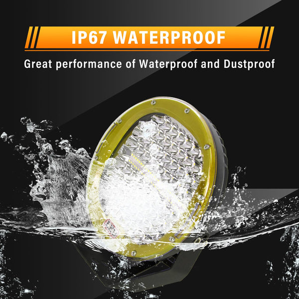 RIGIDON 2 Pcs Black Case Round Led Work Light, 9 inch 294W Spot Beam, 12V 24V Driving Lights Lamp Headlight for Car Off road Boat Truck 4x4 SUV ATV Tractors Excavator, 6000K White, Fog Lamp