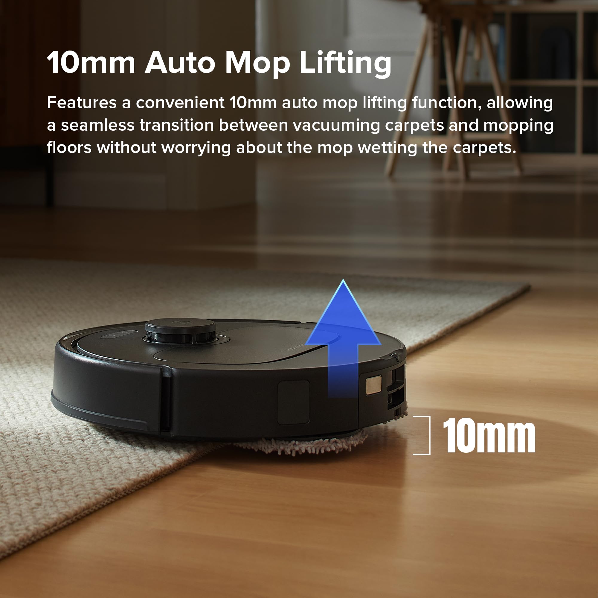 roborock Qrevo S Robot Vacuum Cleaner, 7000Pa Suction, LiDAR & Reactive Tech Obstacle Avoidance, Multifunctional Dock, Auto Mop Washing&Drying, Self-Emptying&Refilling, 10mm Mop Lifting (White)