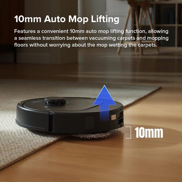 roborock Qrevo S Robot Vacuum Cleaner, 7000Pa Suction, LiDAR & Reactive Tech Obstacle Avoidance, Multifunctional Dock, Auto Mop Washing&Drying, Self-Emptying&Refilling, 10mm Mop Lifting (White)