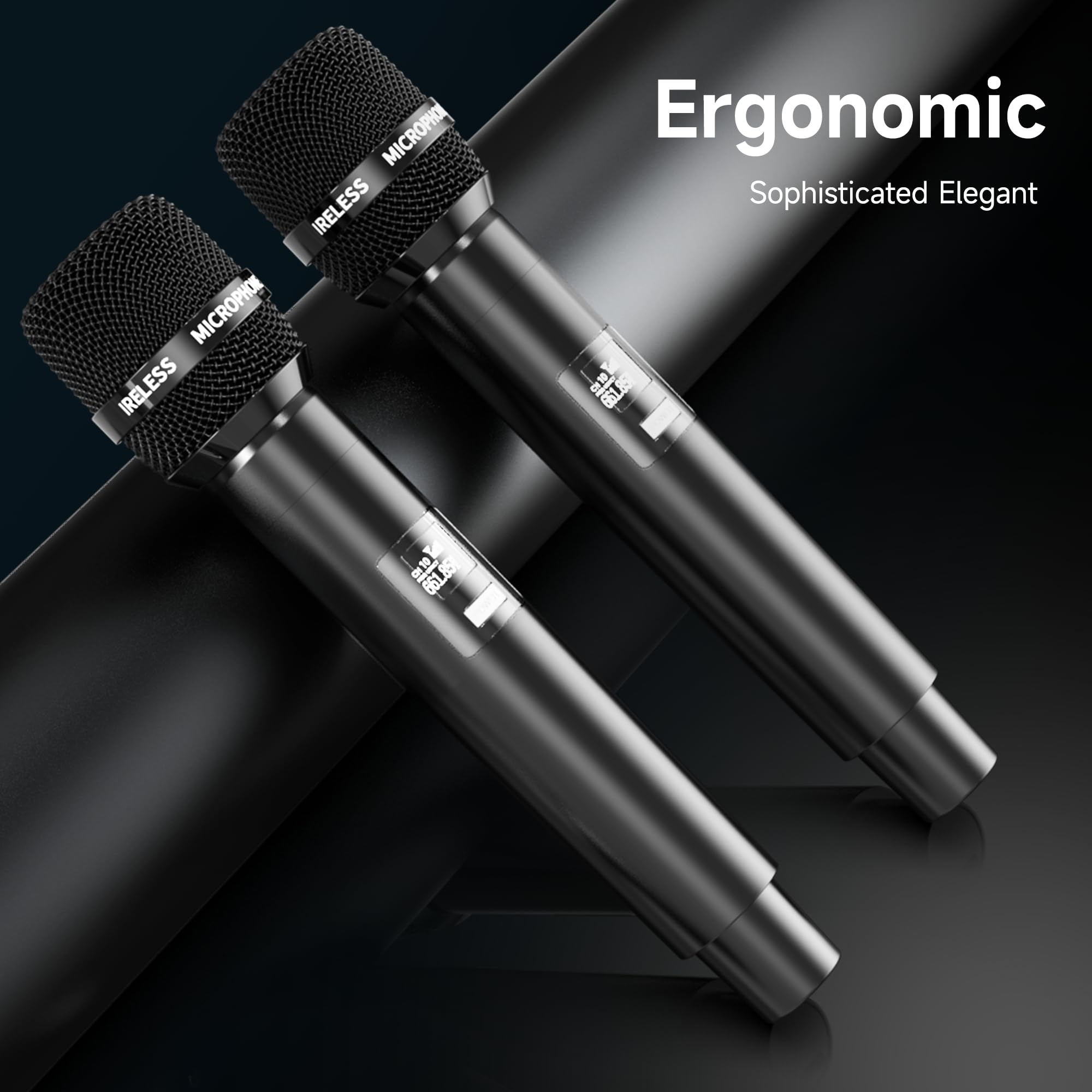 Microphone wireless, Wireless Microphones with One-to-One Chip Connection, 40H Rechargeable Battery, 200FT Range, Plug and Play, Ergonomic Design,Less Latency Singing Microphone for Karaoke, Party
