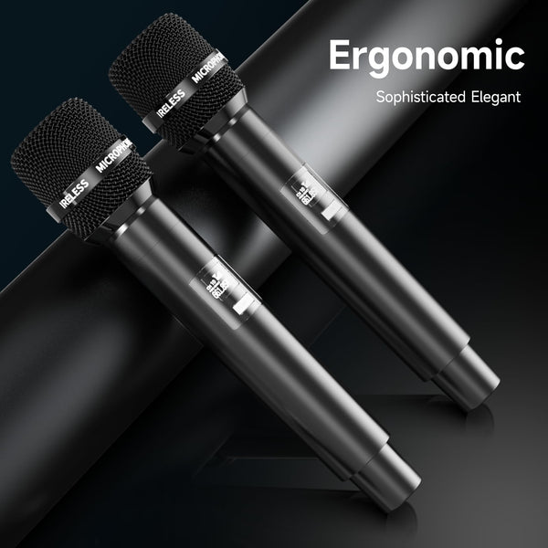 Microphone wireless, Wireless Microphones with One-to-One Chip Connection, 40H Rechargeable Battery, 200FT Range, Plug and Play, Ergonomic Design,Less Latency Singing Microphone for Karaoke, Party