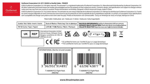 Thrustmaster T16000M FCS Hotas - Flight Control System with Joystick and Throttle, Featuring H.E.A.R.T HallEffect AccuRate Technology for PC
