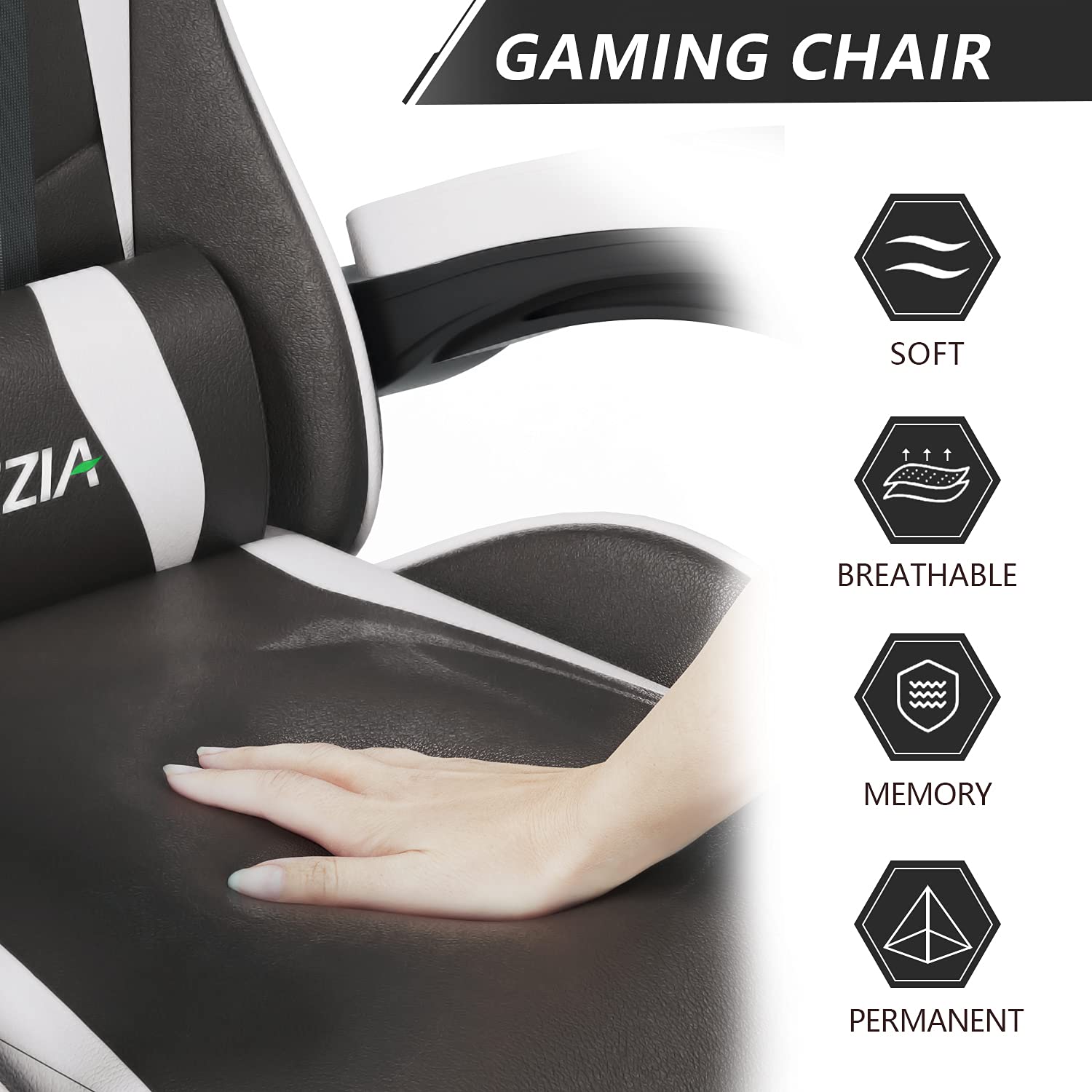 Racingreat Gaming Chair with Led Lights, Video Game Chair, Ergonomic RGB Gaming Chair for Adults, Height Adjustable Reclining Computer Chair with Headrest and Lumbar Support (With RGB, Black)