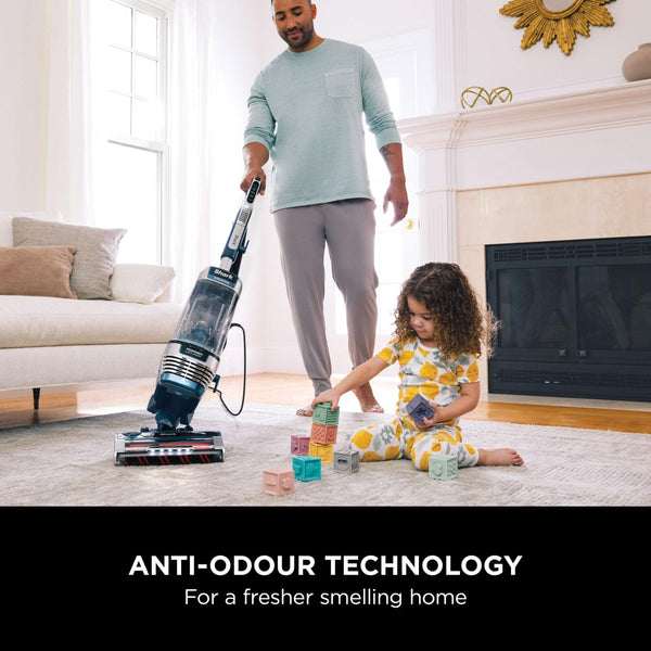 Shark PowerDetect Corded Upright Vacuum Cleaner, DuoClean Detect, Reverse Clean, Anti Hair Wrap Plus, Anti-Allergen, 8m Cord, 1.3L, Dusting Brush, Pet, Crevice, Multi Surface Tools & Bag, AZ3900UKTBK