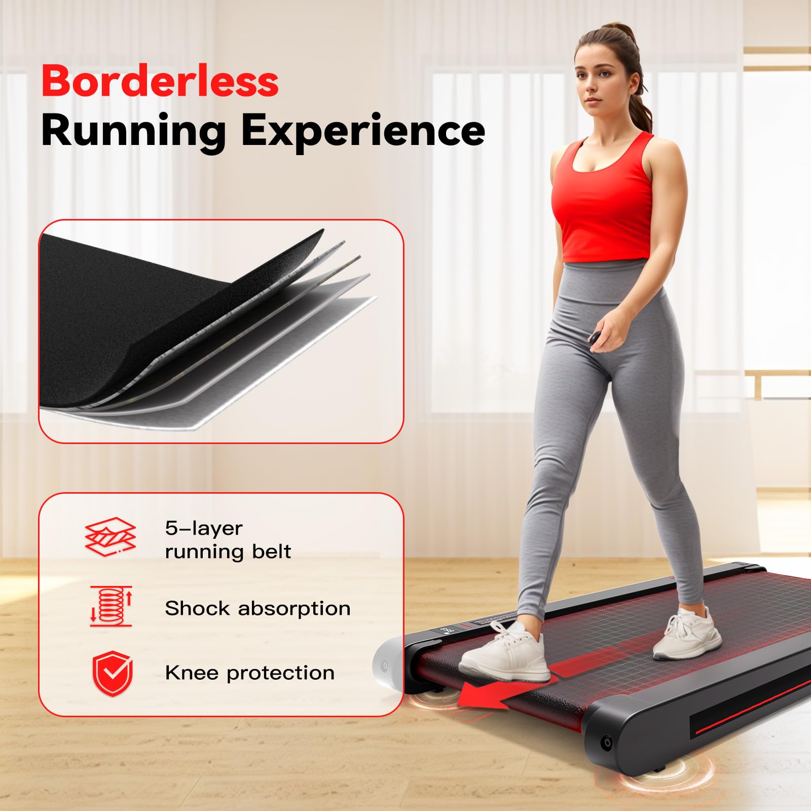 Sperax Walking Vibration Pad with APP, Treadmill 3 in 1 Under Desk Low Noise Vibration Walking Pad with Remote Control, Portable Treadmill for Home Office