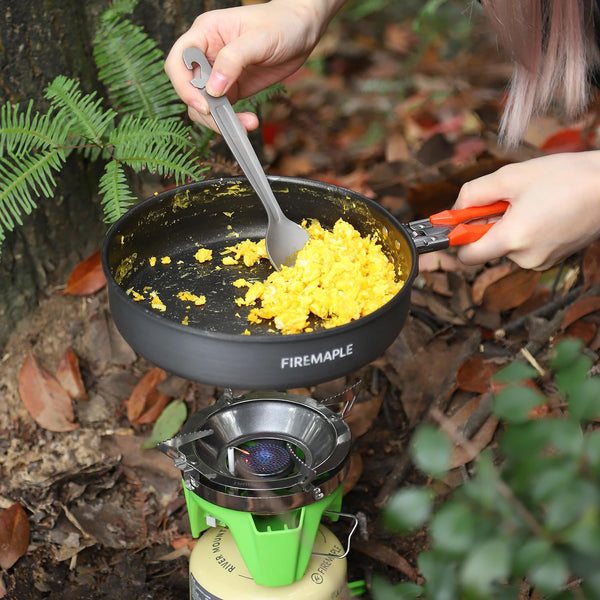 Fire-maple FMS-X2 Personal Cooking System Outdoor Hiking Camping Equipment Oven with Piezo Ignition POT Support & Stand for Outdoor Acitivities- Portable Propane Gas Stove Burner