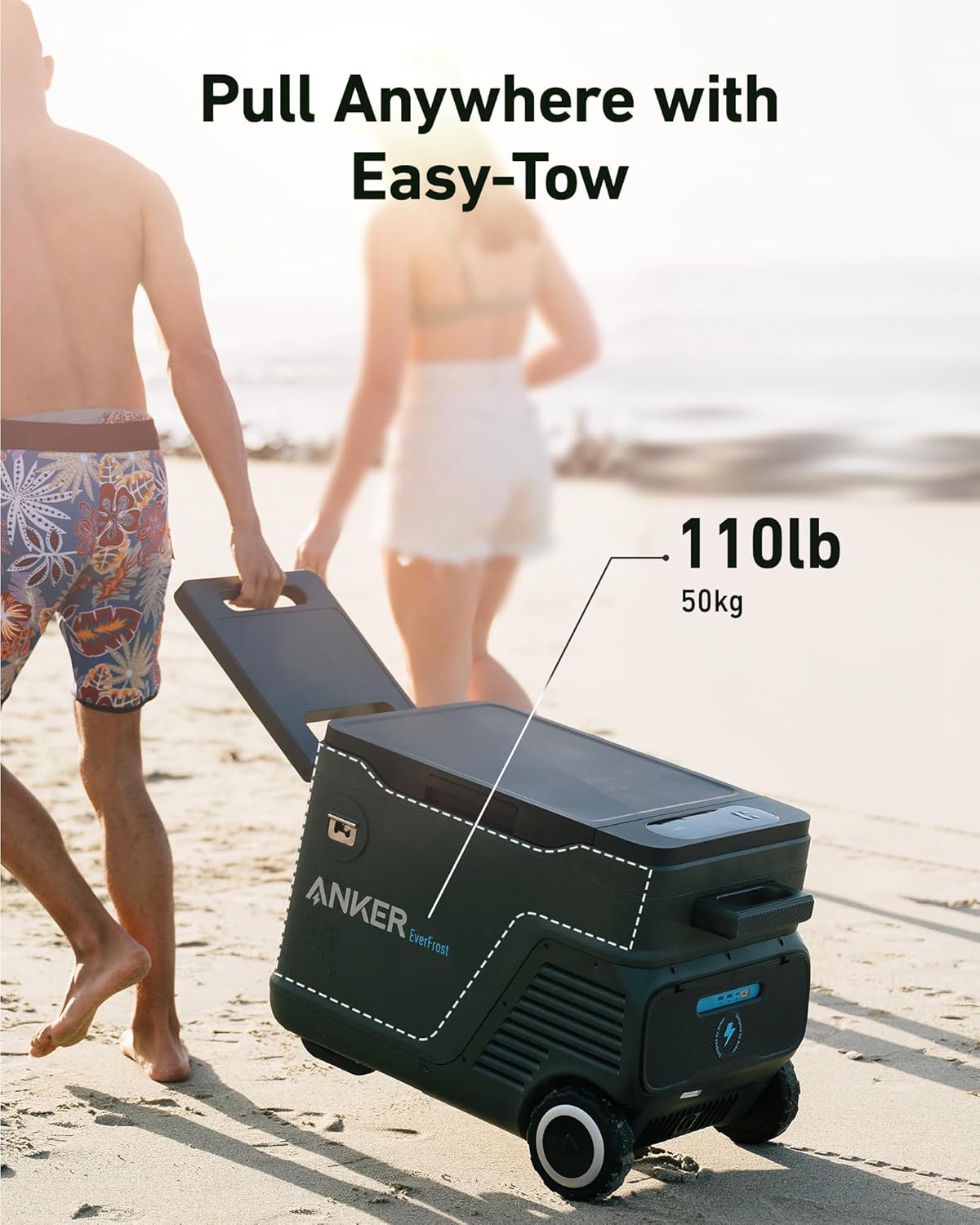 Anker EverFrost Powered Cooler 30, 33L No-Ice Cooler with 299Wh Battery, 20-35 Hours of Long-Lasting Cooling, Efficient Compressor, Bluetooth Control, and Detachable Charger