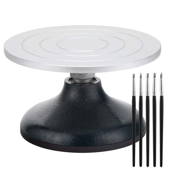 Agustu Pottery & Sculpting Wheel 18cm - Metal Banding Turntable with Ball Bearings, Non-Skid Base, Smooth Spinning - Ideal for Clay Ceramics, Cake