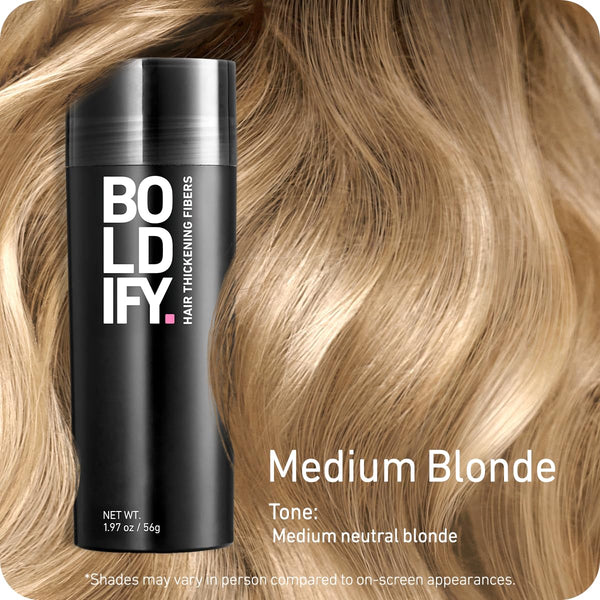 BOLDIFY Hair Fibres (56g) - Fill In Thinning and Fine Hair for an Instantly Fuller, Thicker Look - 14 Shades for Women and Men - Medium Brown