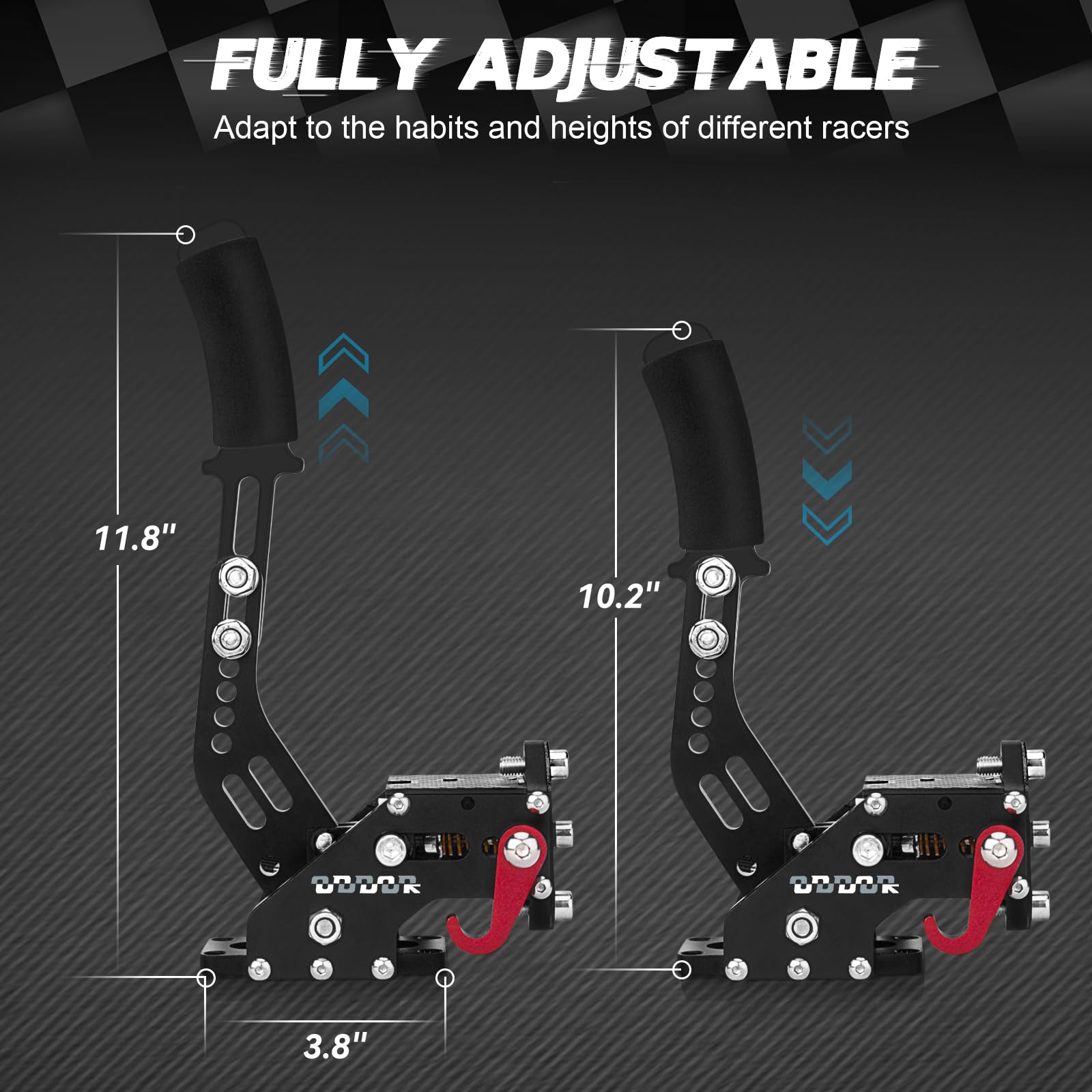 aikeec 64Bit PC USB Handbrake, Upgrade SIM Racing Games Handbrake for LO GITECH G25 G27 G29 T500 T300 THRUST MASTER FANATECOSW DIRT RALLY, 2M Nylon Cable/Reinforced Spring/Red+Clamp