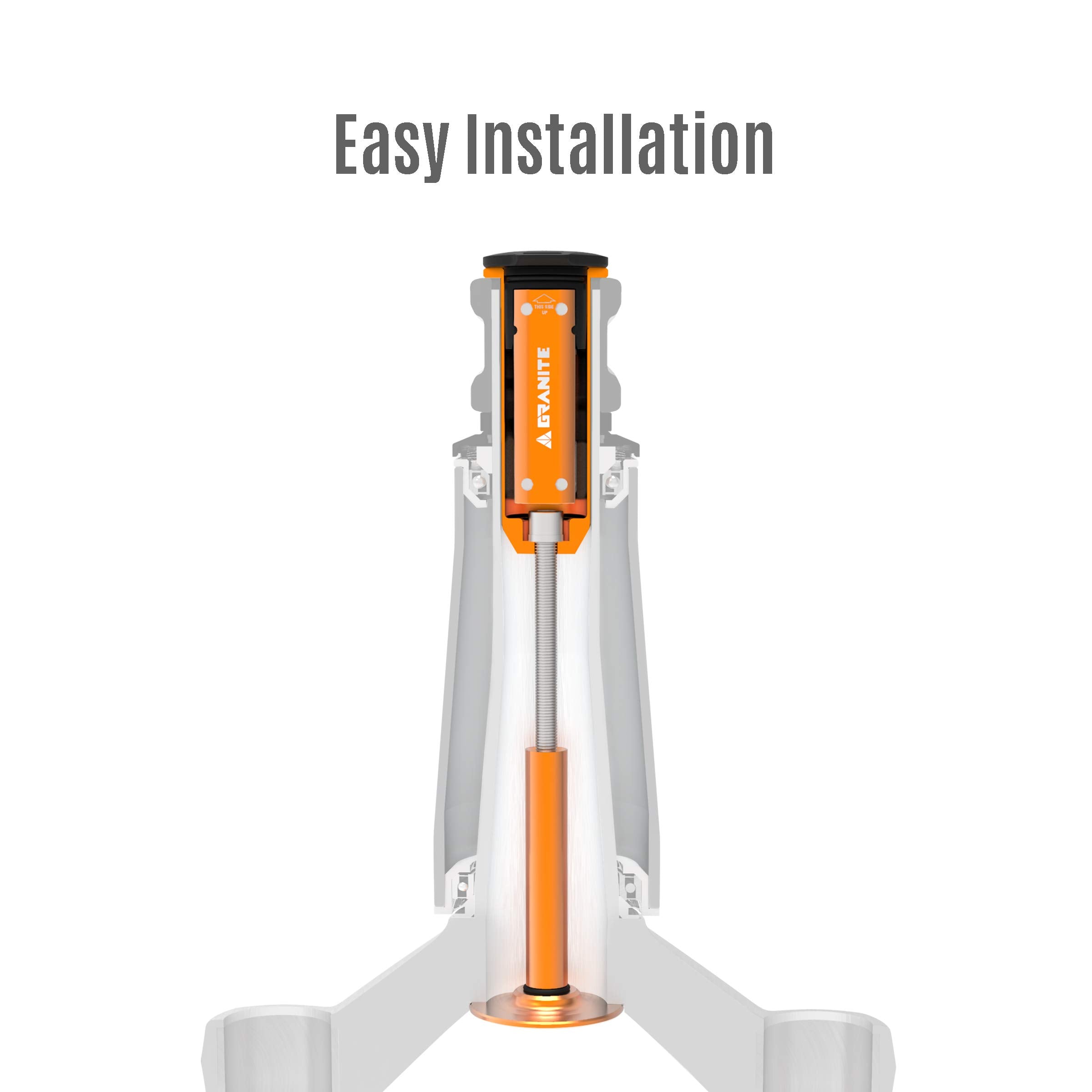 Granite Stash Multi-Tool Kit - Compact Bike Tools Stored Inside Steerer Tube, Tapered Steerer Model (Black)