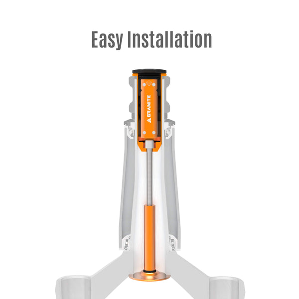 Granite Stash Multi-Tool Kit - Compact Bike Tools Stored Inside Steerer Tube, Tapered Steerer Model (Black)