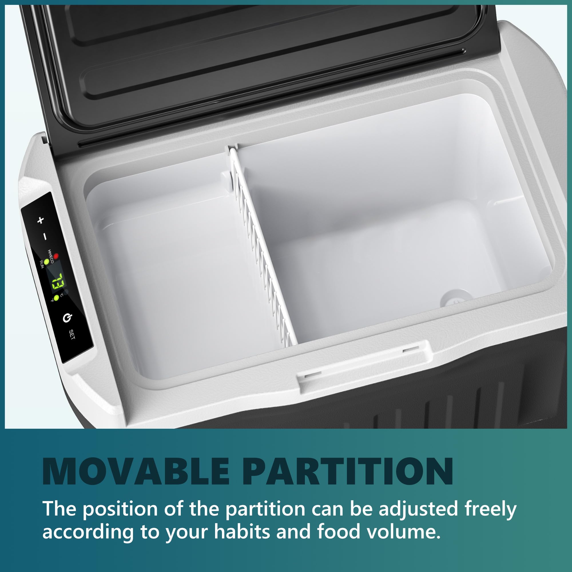 EUHOMY 18L Car Fridge, Compressor Fridge -20℃~20℃, Portable Refrigerator 12/24V DC 100-240V AC, Portable Freeze with APP Control for Camping, Travel, Boat