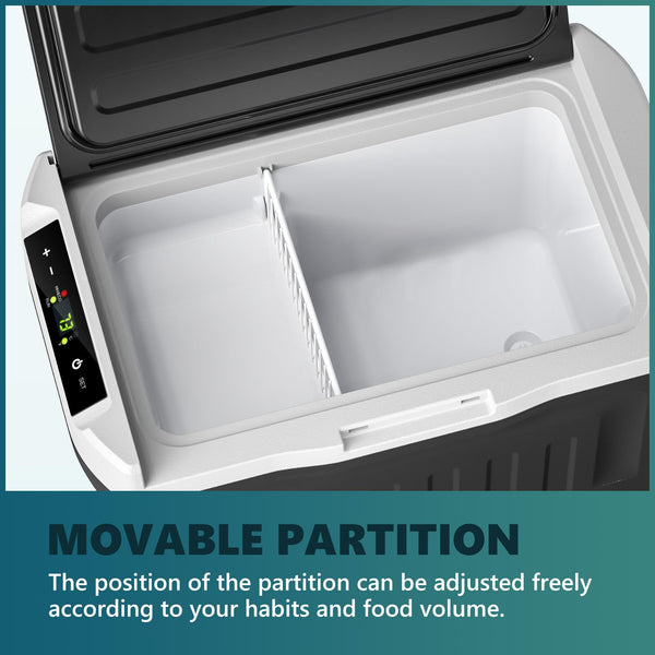 EUHOMY 18L Car Fridge, Compressor Fridge -20℃~20℃, Portable Refrigerator 12/24V DC 100-240V AC, Portable Freeze with APP Control for Camping, Travel, Boat