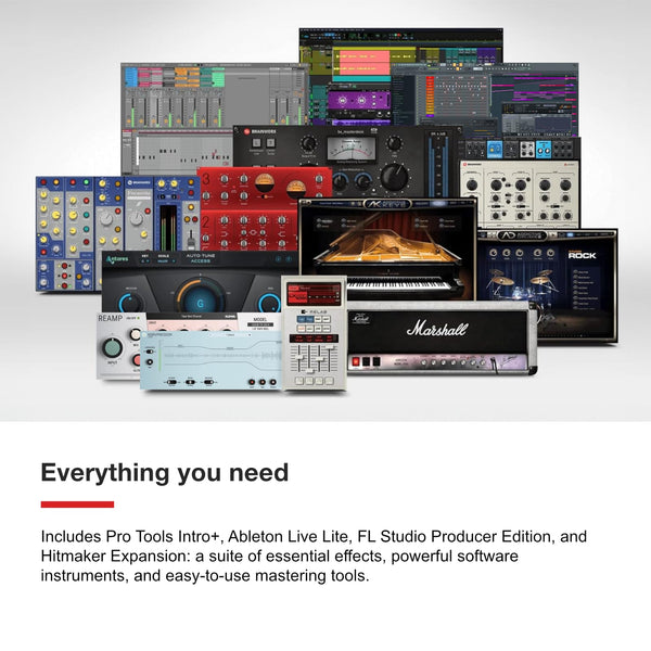 Focusrite Scarlett 2i2 4th Gen USB Audio Interface for Recording, Songwriting, Streaming and Podcasting — High-Fidelity, Studio Quality Recording, and All the Software You Need to Record