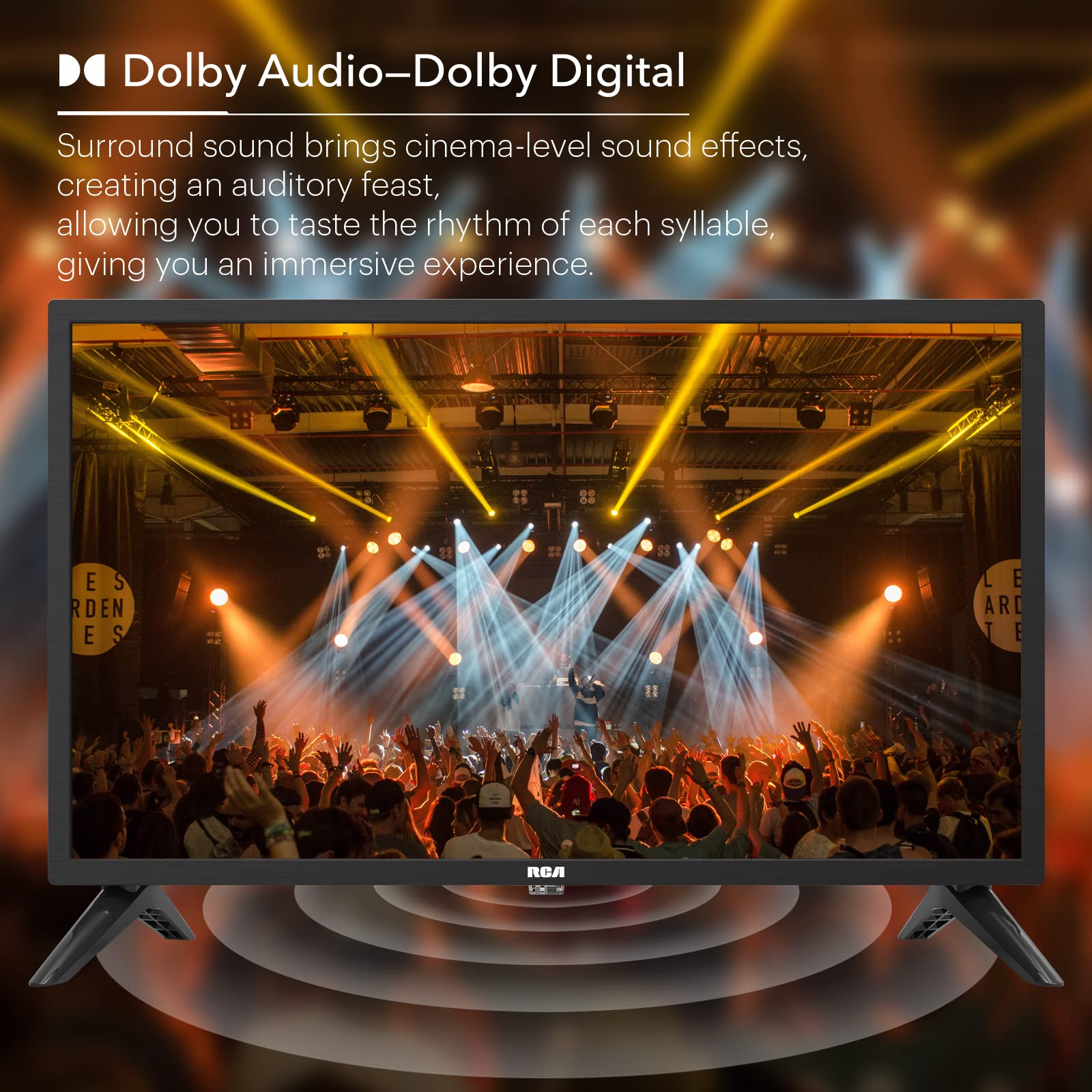 RCA RB24H2CU 24" inchFreeview HD TV DVB-T2/C/S2 Dolby Digital Audio, LED Backlighting Display, HDMI VGA PC SCART USB Travel Small TV for Motorhome and Campervan,Caravans,12 Volt