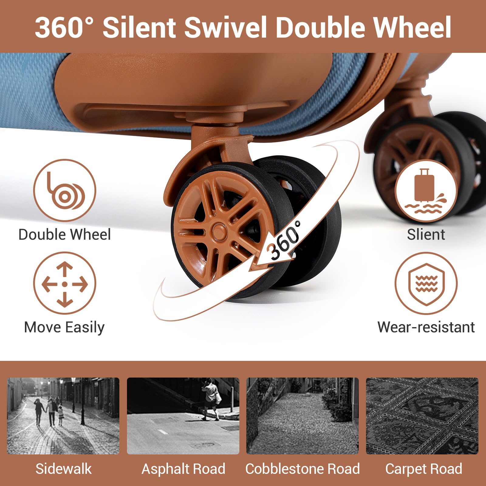 Kono Fashion Hand Luggage Lightweight ABS Hard Shell Trolley Travel Suitcase