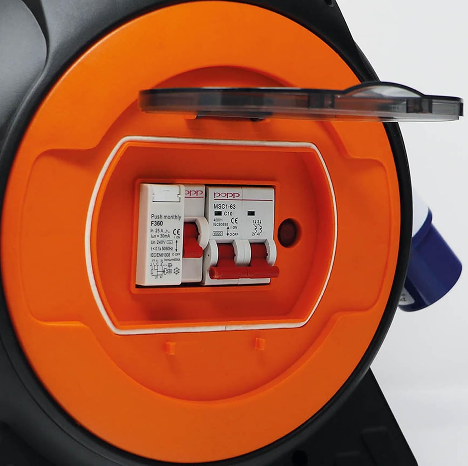 Maypole 230V 10A Mobile Mains Roller Power Unit with USB and Built in LED Light for Caravans, Camping, Campervans, Motorhomes