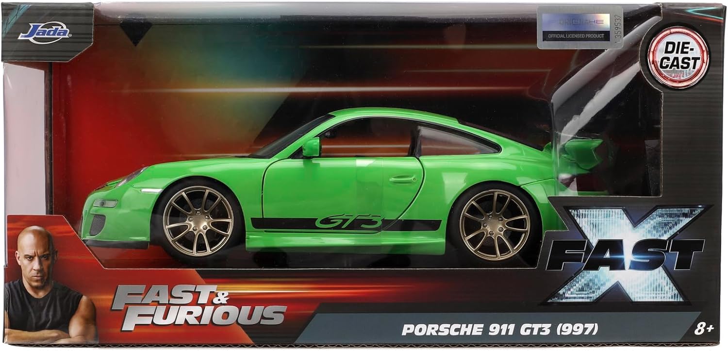 JADA Fast & Furious Fast X Brian's Porsche 911 GT3 RS 1:24 Die-cast Car, Toys for Kids and Adults