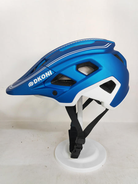 DKONI MTB Mountain Bike Helmet for Youth and Adults, Unisex, Lightweight, Adjustable Fit 54-61cm, Removable Visor and Liners, 17 Large Air Vents (Blue