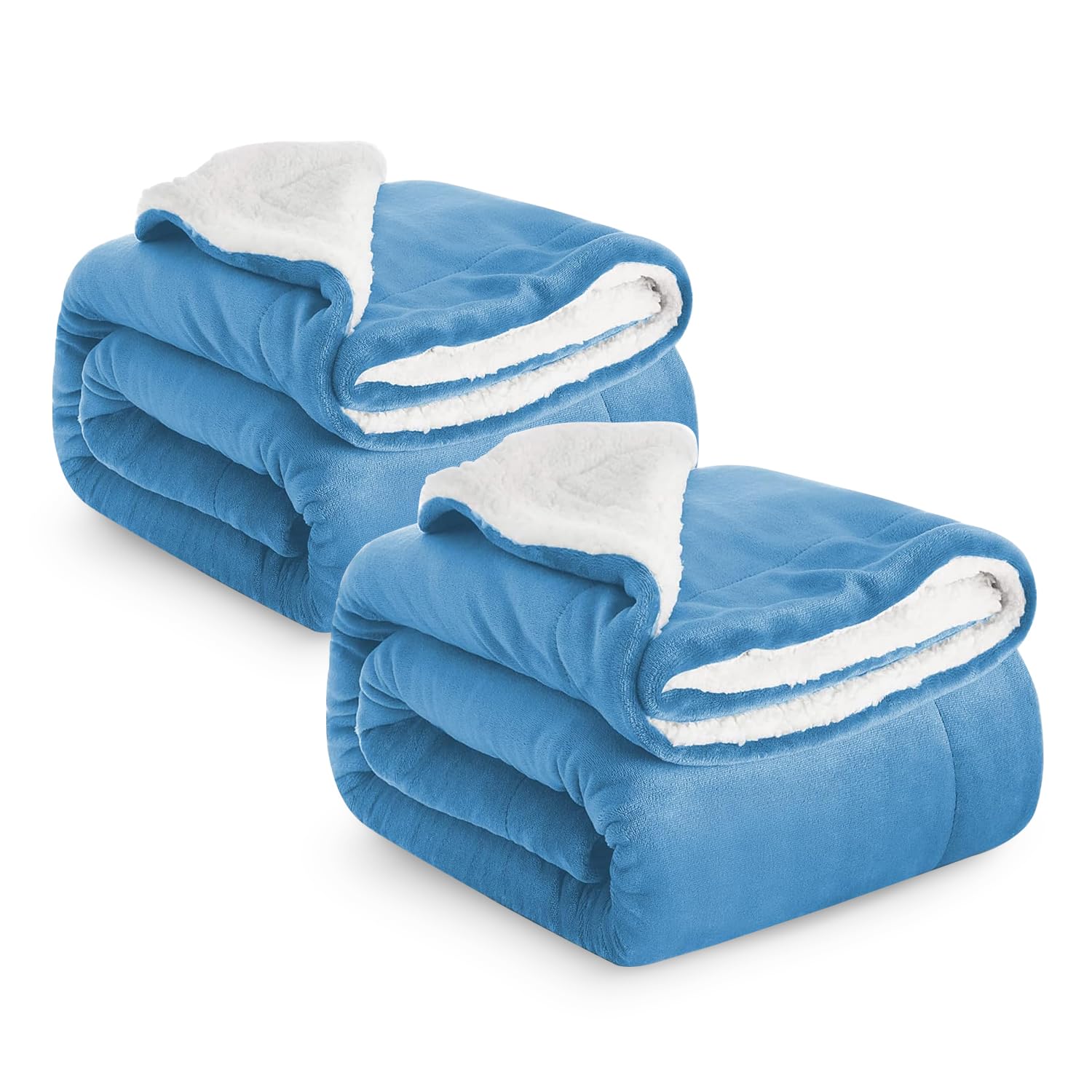 Imperial Rooms Sherpa Fleece Blanket Bed Throws Blankets For Sofas Soft Fluffy Thick Blanket Reversible Microfiber Throw (Silver, Single (130 x 150 Cm))