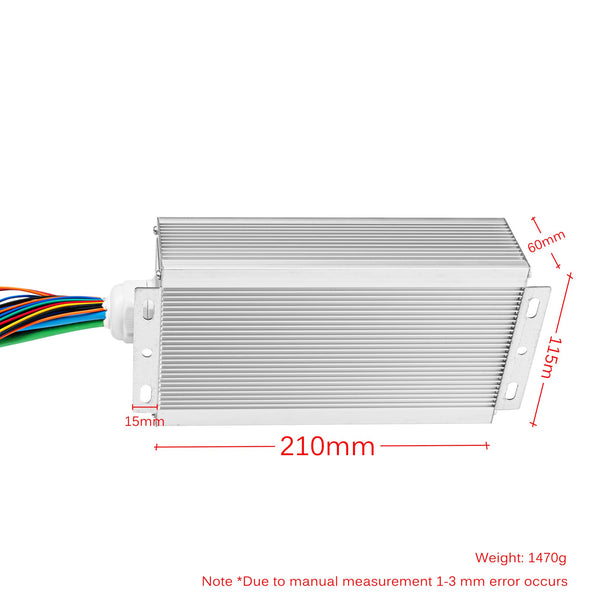 Kunray 48V 2000W Electric Go Kart Motor 4300RPM Electric Motor Kit High Speed Brushless DC Motor with 3 Speed Twist Throttle, Electric Dirt Bike Motor, for Scooter Motorcycle DIY Part (No Bracket)