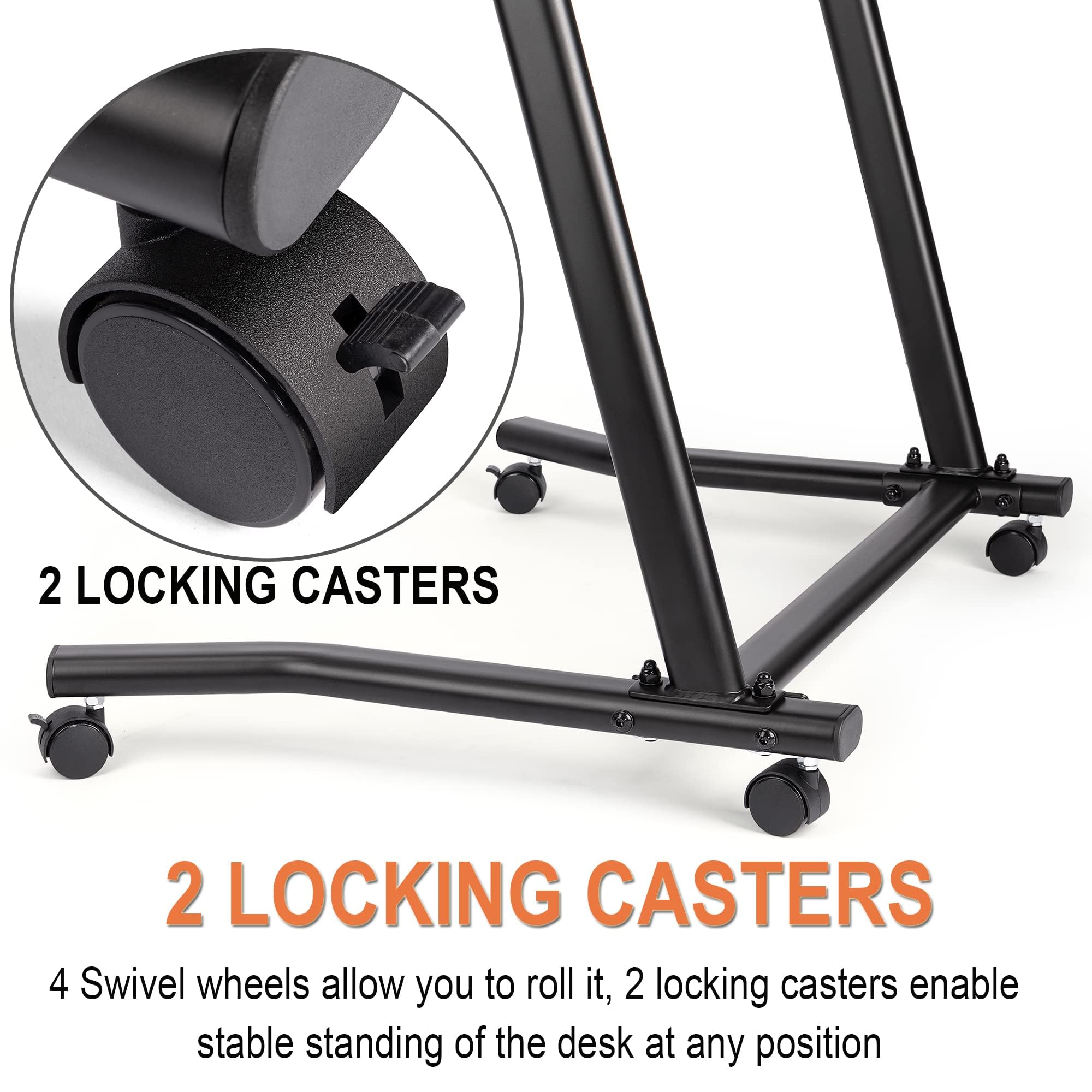 CXWXC Indoor Training Bicycle Desk, Height-Adjustable Computer Stand with Non-Slip Surface - Portable Bicycle Trainer Fitness Table with Lockable