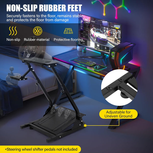 VELPAX Steering Wheel Stand, Height Adjustable Racing Wheel Stand, Wheel Stand Compatible with Logitech G25 G27 G29 G920, GT Racing Simulator Wheel Stand, Wheel Support and Pedal not Included