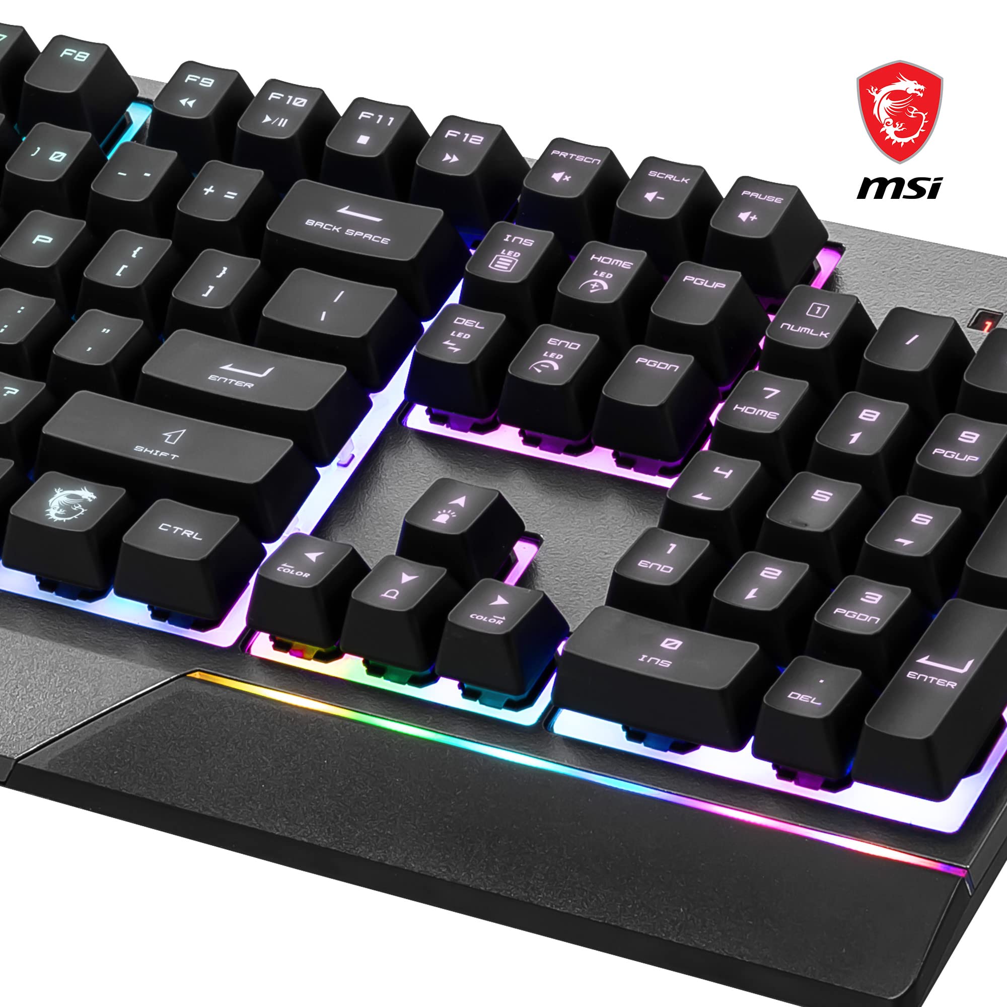 MSI Vigor GK71 Sonic Mechanical Gaming Keyboard (UK Layout) - MSI Sonic Red Switches (Linear), Ergonomic Keycaps, Anti-slip Base, Per-key RGB Mystic Light, USB 2.0 - Full-Sized